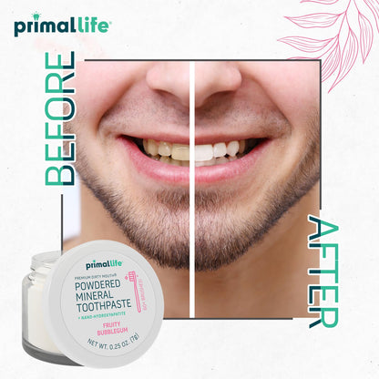 Fluoride-Free Remineralizing Tooth Powder, Bubblegum – Primal Life Organics