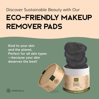 Greenzla Reusable Makeup Remover Pads: 20-Pack Bamboo Cotton Rounds
