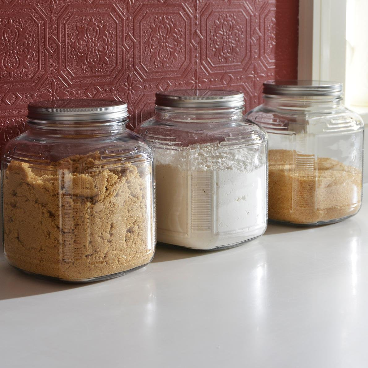 2-Quart Glass Cracker Jars with Aluminum Lids, 4-Pack - Anchor Hocking
