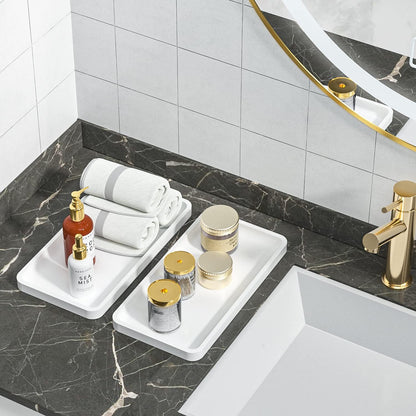 Sustainable Bamboo Bathroom Vanity Tray: Sleek Countertop Organizer