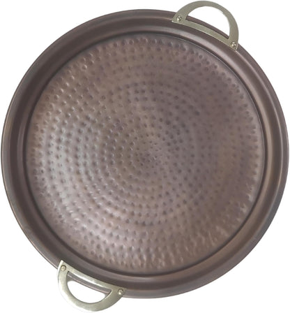 Handmade Hammered Copper Serving Tray, 14-Inch (Aruma)