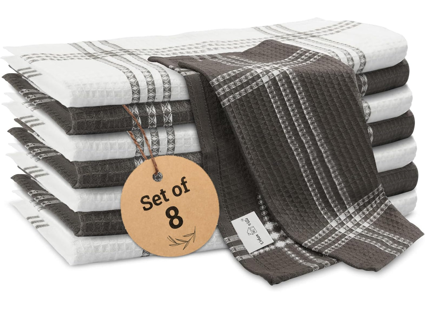 Microplastic-Free Kitchen: Urban Villa Cotton Dish Towels 6-Pack Non-Toxic