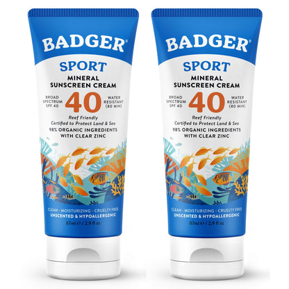 NSF Certified Organic Mineral Sunscreen SPF 50, 4-Ingredient Reef Safe – Badger