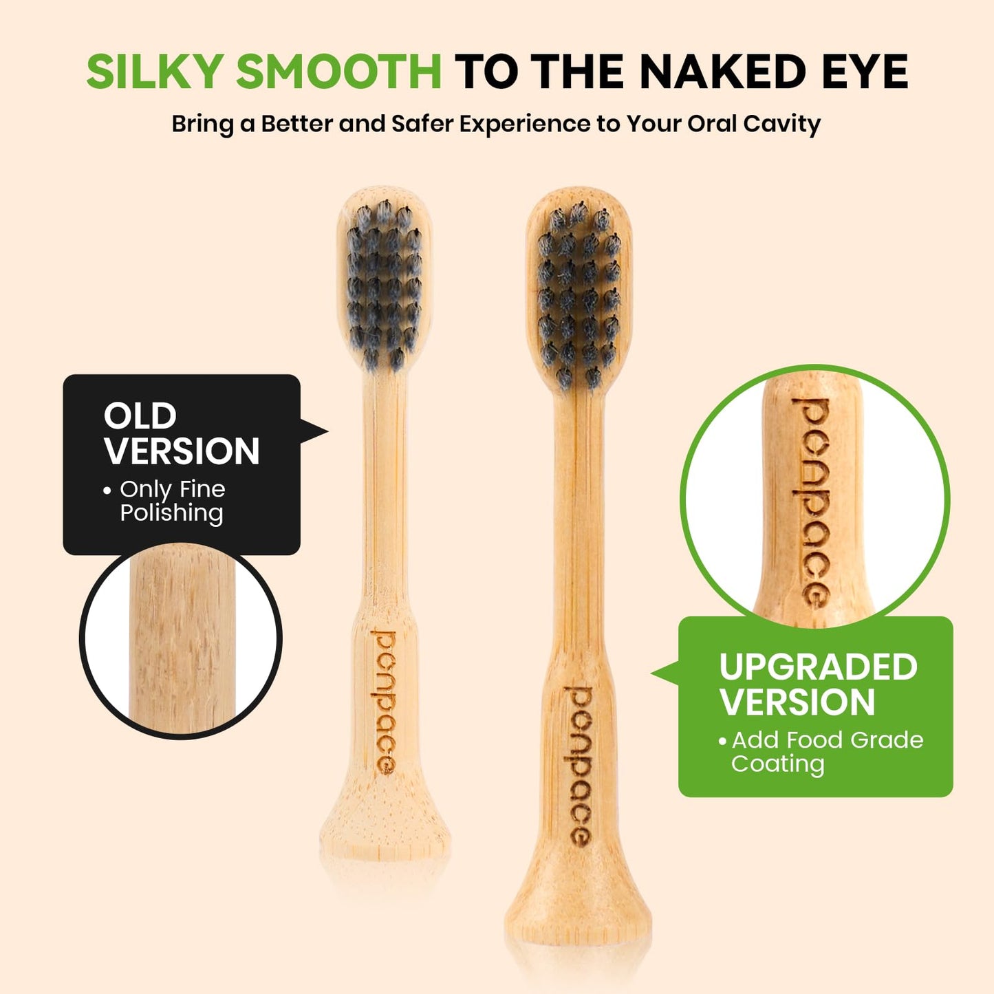 94% Plastic-Free Bamboo Toothbrush Heads with Charcoal Bristles, for Philips One by Sonicare