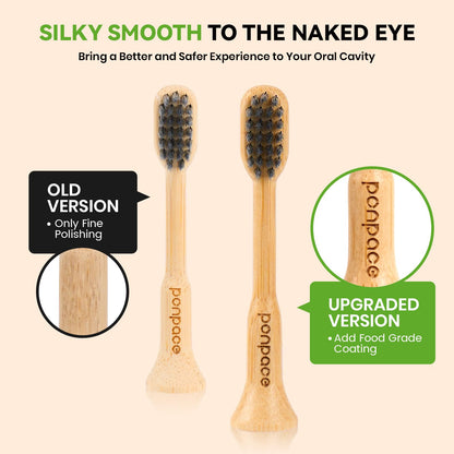 94% Plastic-Free Bamboo Toothbrush Heads with Charcoal Bristles, for Philips One by Sonicare