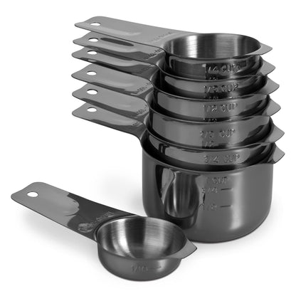 Microplastic-Free 18/8 Stainless Steel Measuring Cups & Spoons Set, 13-Piece