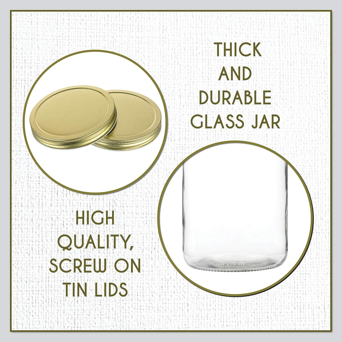 1-Gallon Glass Mason Jars with Airtight Metal Lids, 2-Pack - Kitchentoolz