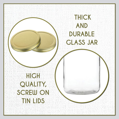 1-Gallon Glass Mason Jars with Airtight Metal Lids, 2-Pack - Kitchentoolz