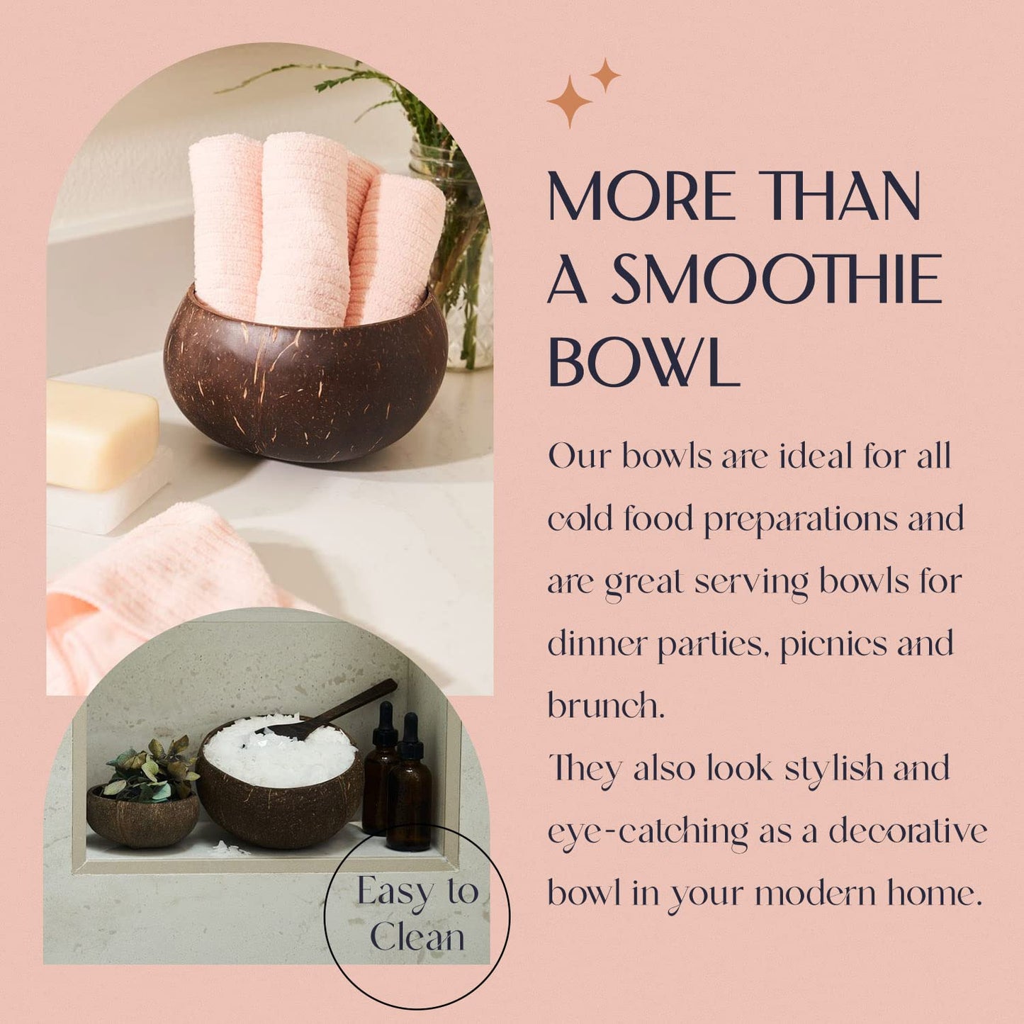 Non-Toxic Coconut Bowl Set with Wooden Spoons (COCOBOWLCO)