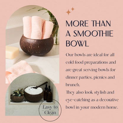 Non-Toxic Coconut Bowl Set with Wooden Spoons (COCOBOWLCO)