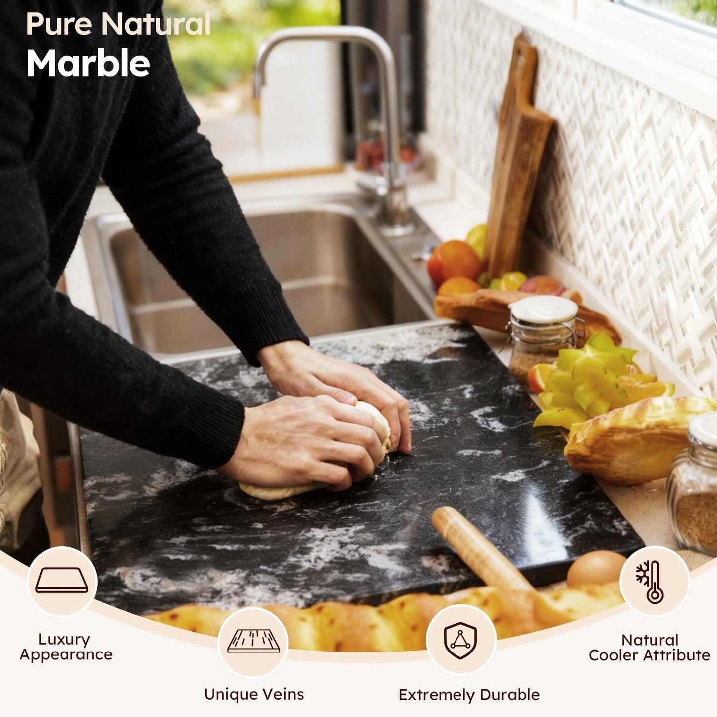 Non-Toxic Natural Granite Cutting & Pastry Board – Diflart