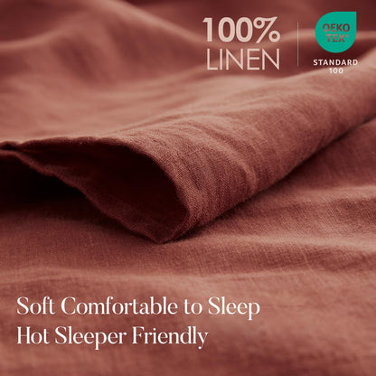 DAPU 100% Pure French Linen Sheets: Natural Normandy Flax Set