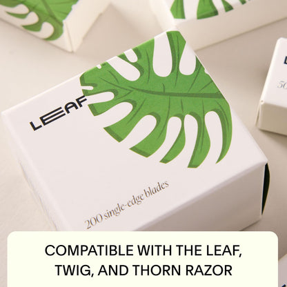 Leaf Shave Single-Edge Safety Razor Blades: 50 Count Platinum-Coated