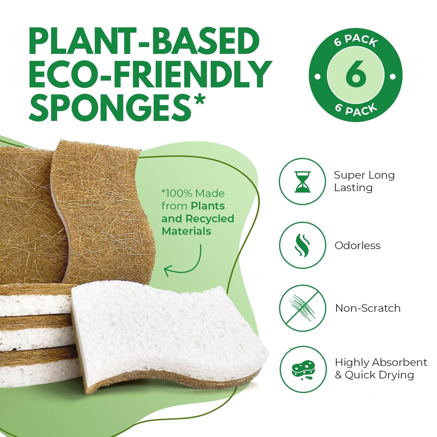 Microplastic-Free Kitchen: Airnex Biodegradable Natural Sponges Non-Toxic