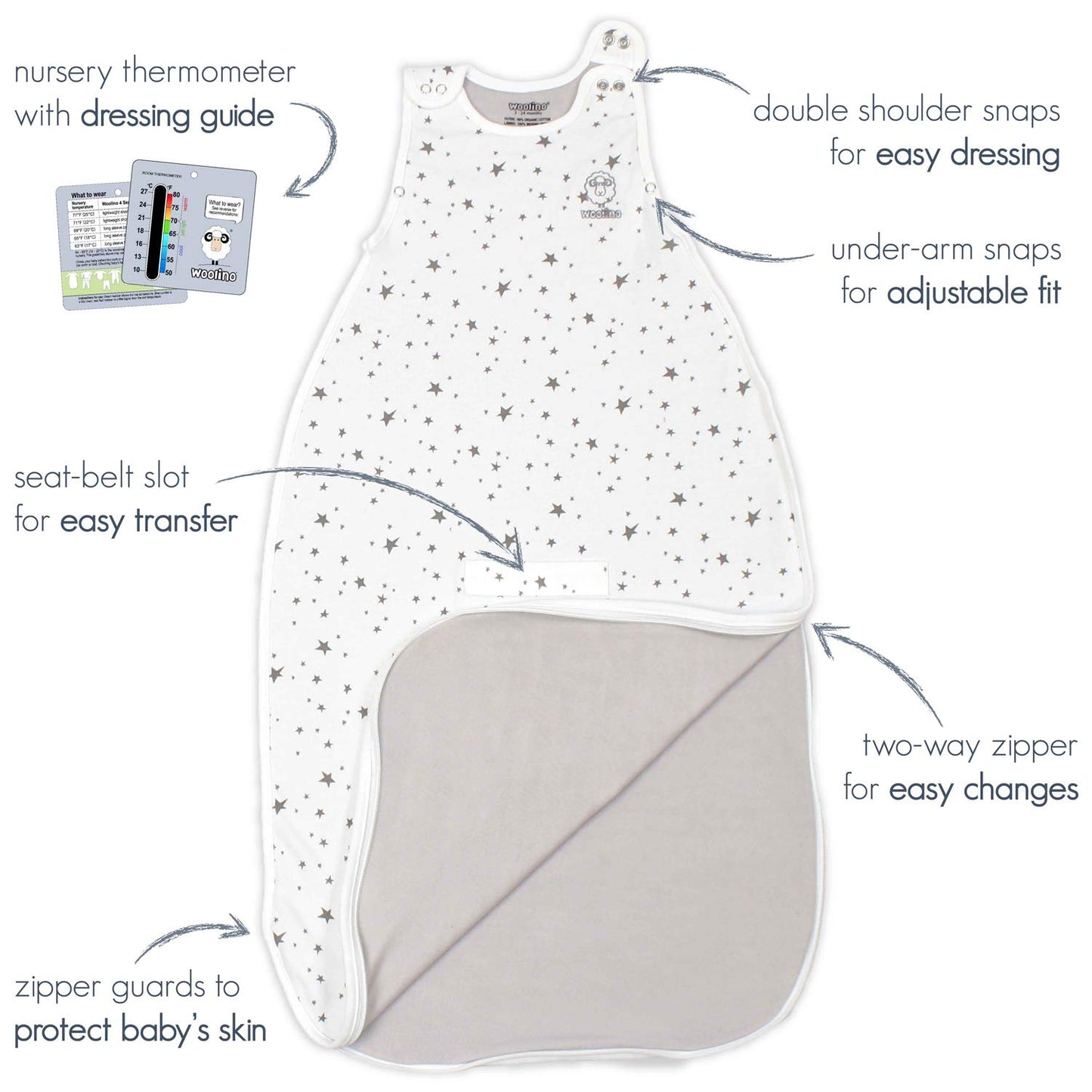 Woolino 4 Season Sleep Sack: Ultimate Merino Wool & Organic Cotton