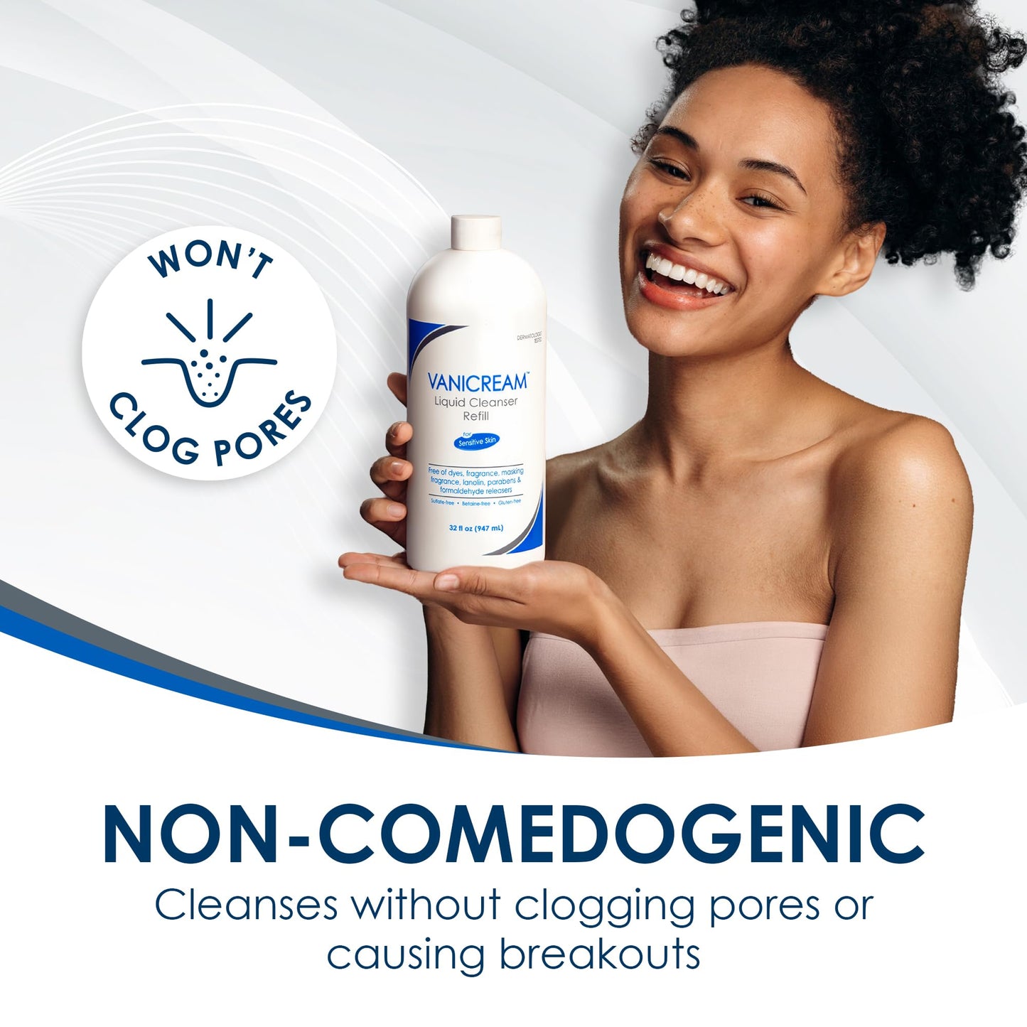 Fragrance-Free, Sulfate-Free Gentle Liquid Cleanser for Face & Body – Vanicream