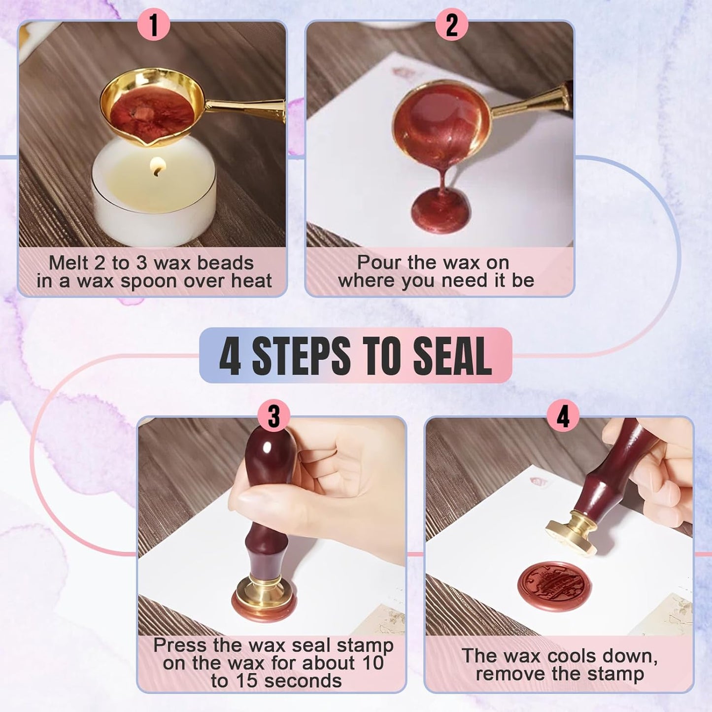 Personalized Wax Seal Stamp: Custom Design, Brass Head & Rosewood Handle That Replaces Disposable Stickers for a Lifetime