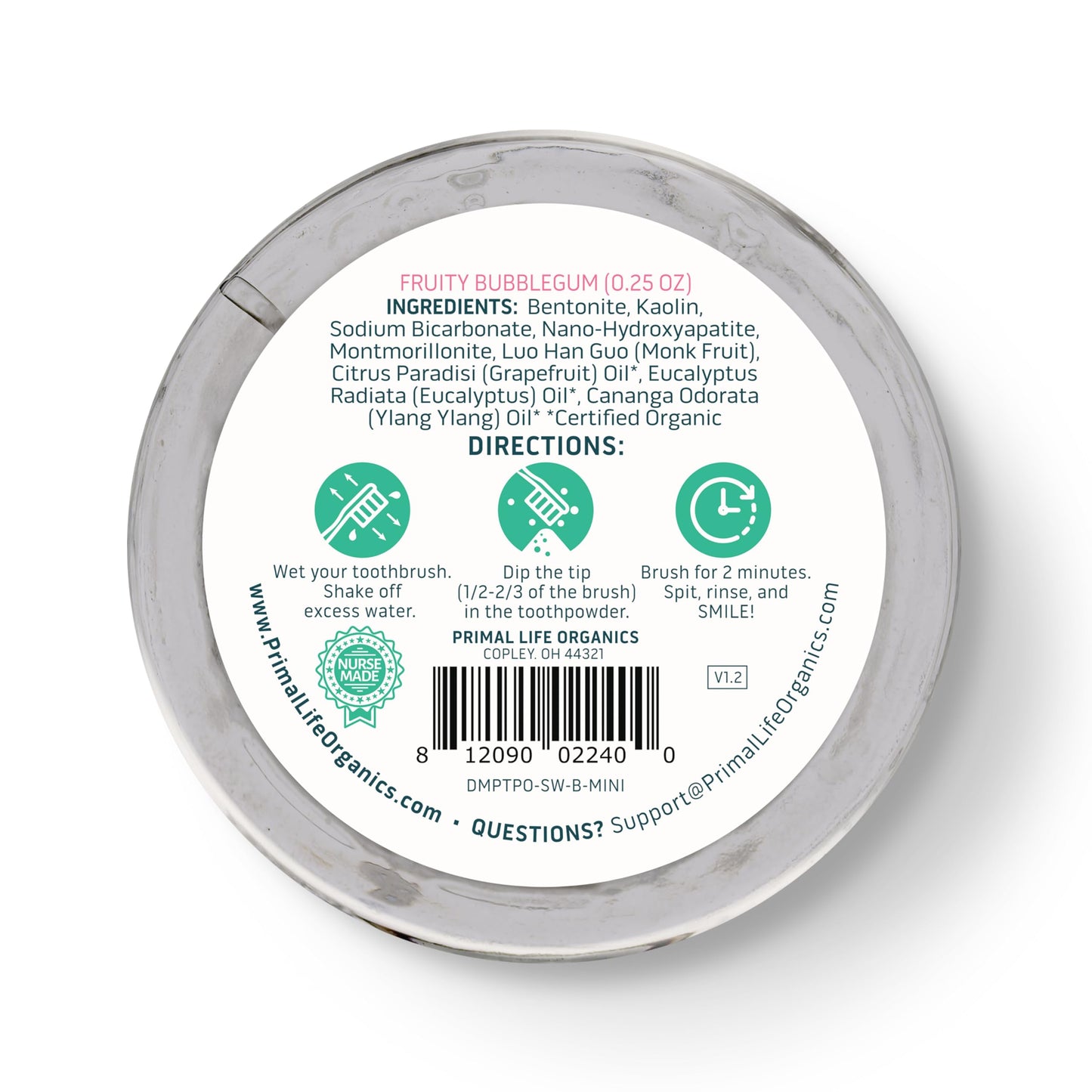 Fluoride-Free Remineralizing Tooth Powder, Bubblegum – Primal Life Organics