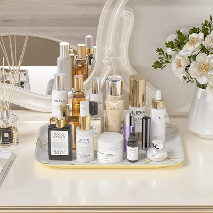 Sustainable Bamboo Bathroom Vanity Tray: Sleek Countertop Organizer
