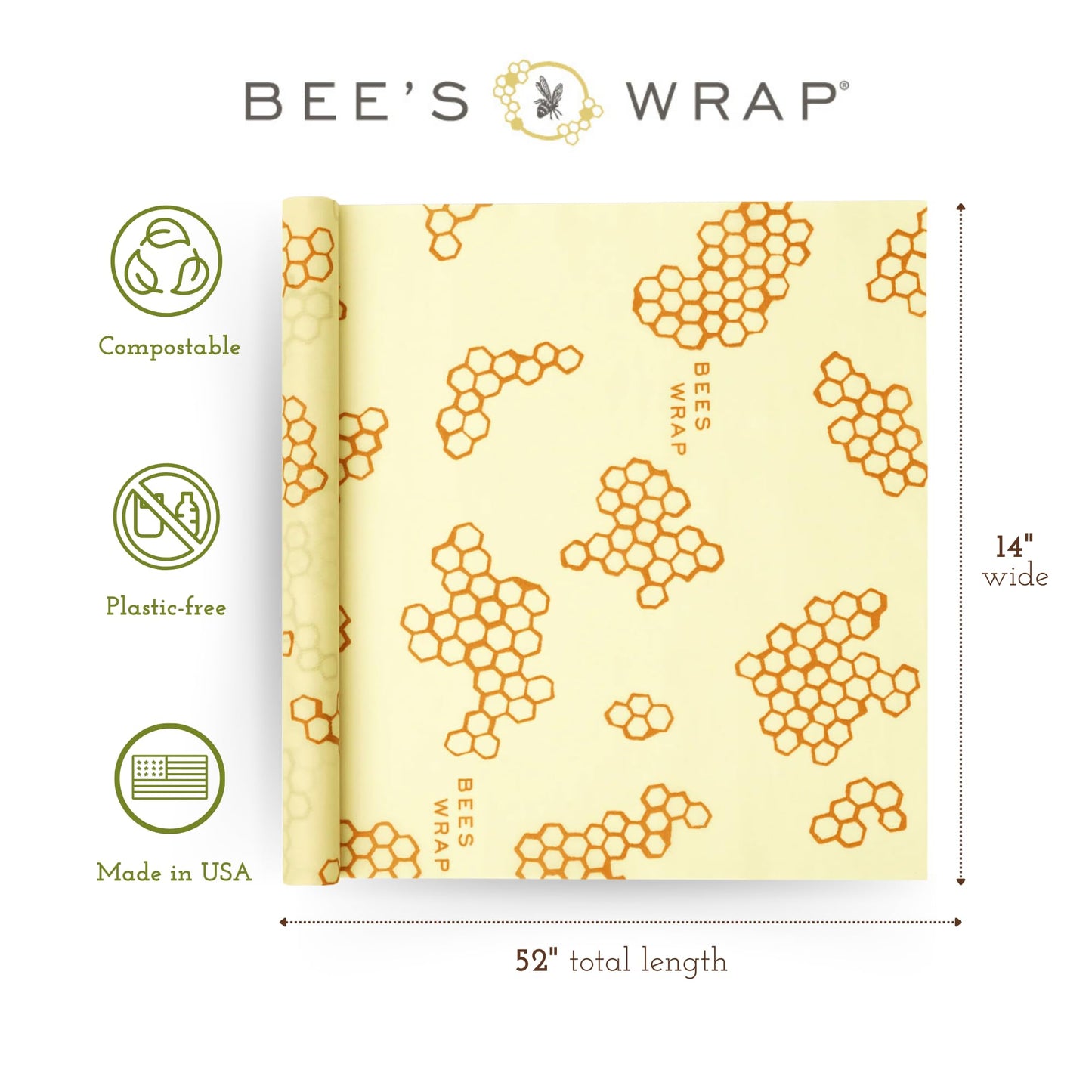 Plastic-Free Vegan Reusable Food Wrap Roll – Bee's Wrap