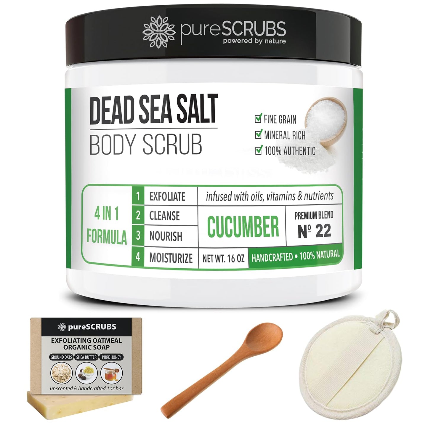 Fragrance-Free Dead Sea Salt Body Scrub, Organic Oils – pureSCRUBS Unscented