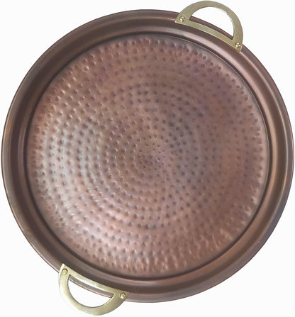 Handmade Hammered Copper Serving Tray, 14-Inch (Aruma)