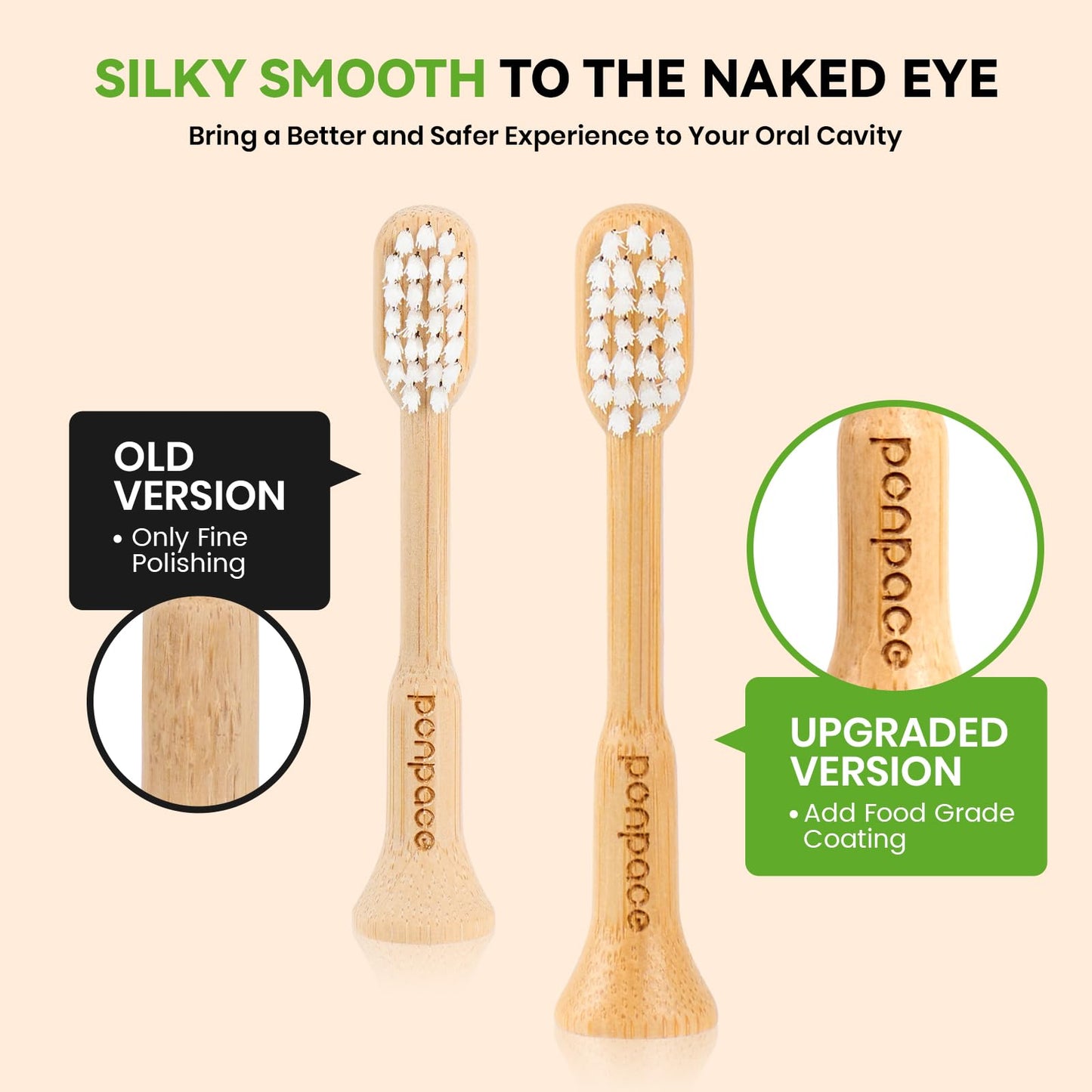 94% Plastic-Free Bamboo Toothbrush Heads with Charcoal Bristles, for Philips One by Sonicare
