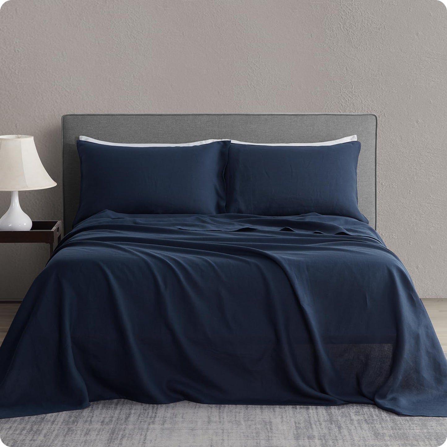 DAPU 100% Pure French Linen Sheets: Natural Normandy Flax Set