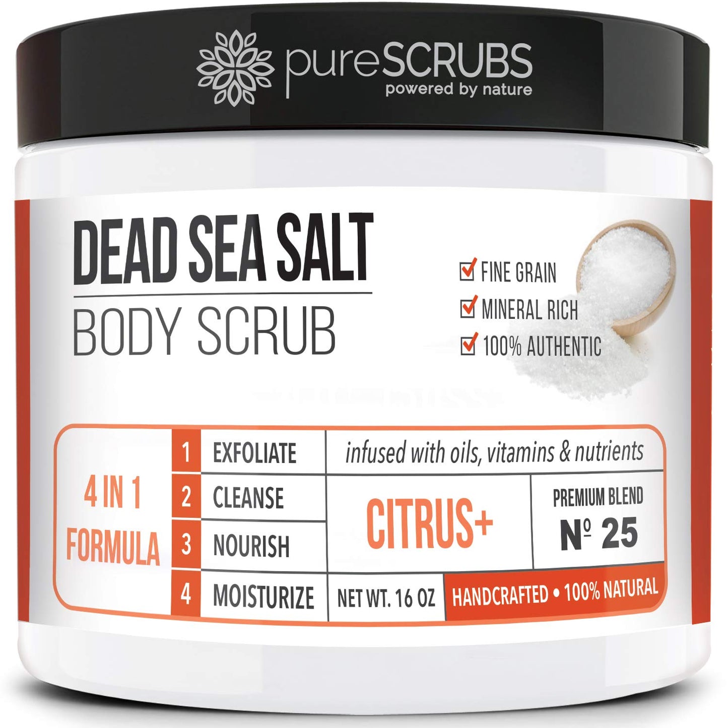 Fragrance-Free Dead Sea Salt Body Scrub, Organic Oils – pureSCRUBS Unscented