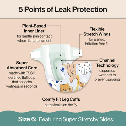 The Honest Company Comfort Dry Diapers: TCF Plant-Based Protection