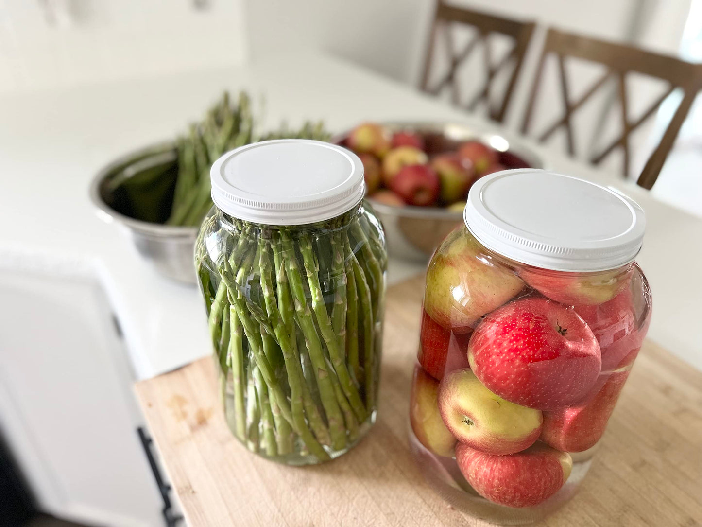 1-Gallon Glass Mason Jars with Airtight Metal Lids, 2-Pack - Kitchentoolz