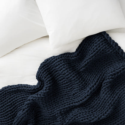 Toxin-Free Sleep: Bearaby Organic Cotton 100% Hand-Knit Weighted Blanket, Non-Toxic