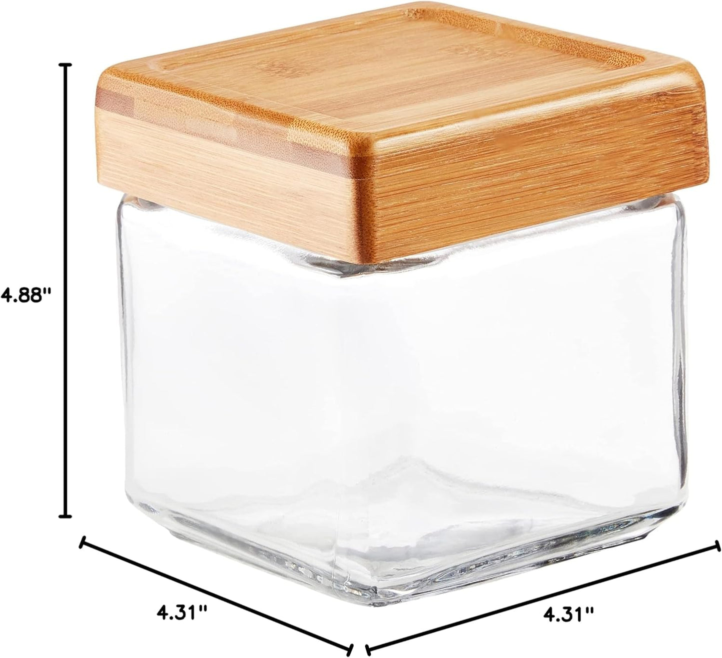 Plastic-Free Stackable Glass Jars with Bamboo Lids, 4-Pack – Anchor Hocking