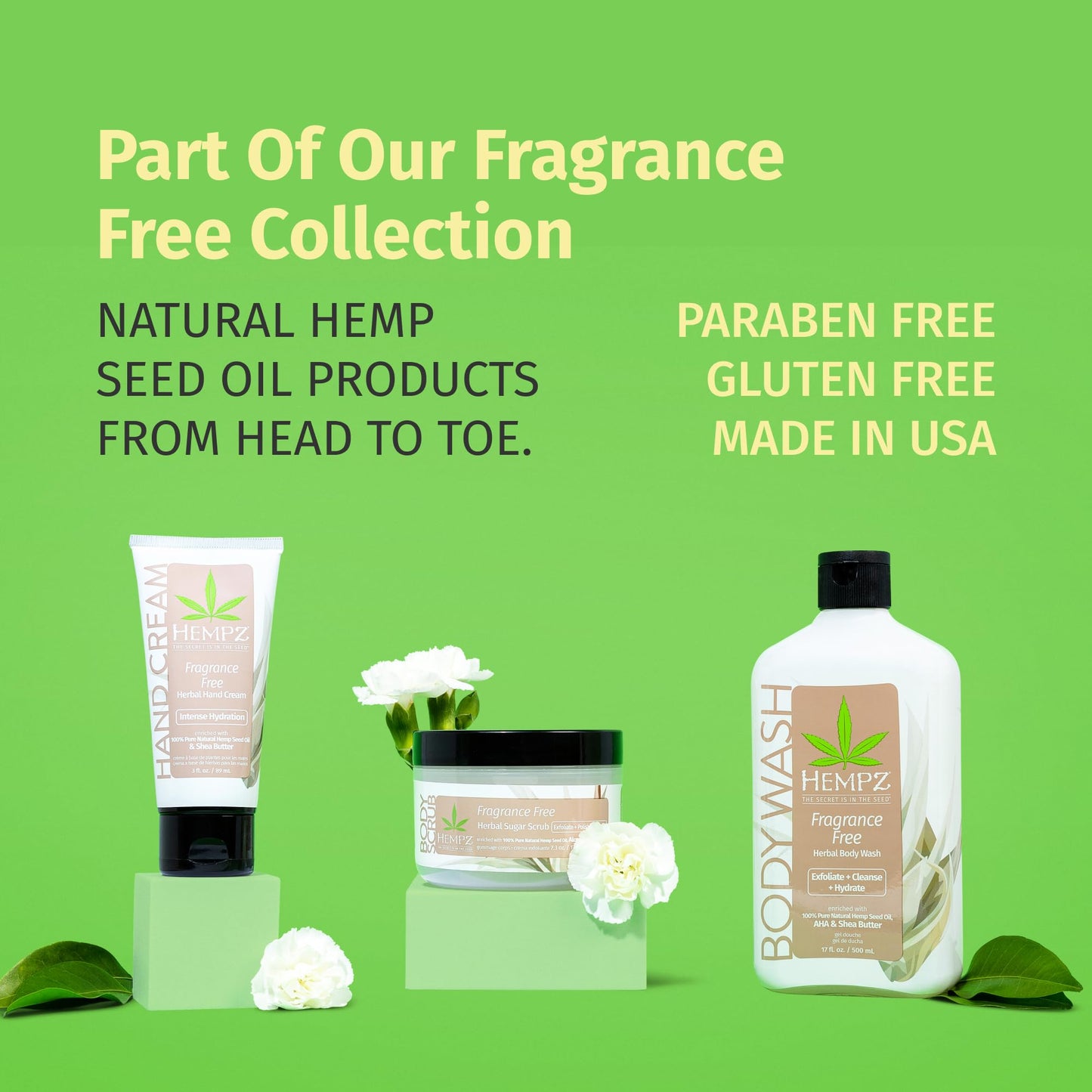 Fragrance-Free Sugar Body Scrub with Hemp Seed Oil – HEMPZ