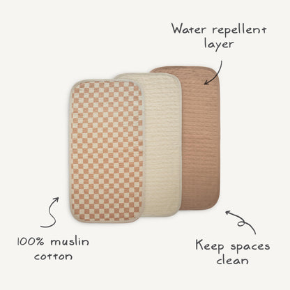 Mushie Organic Cotton Changing Pad Liners: Calming Muslin Comfort