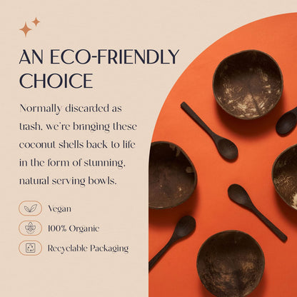 Non-Toxic Coconut Bowl Set with Wooden Spoons (COCOBOWLCO)