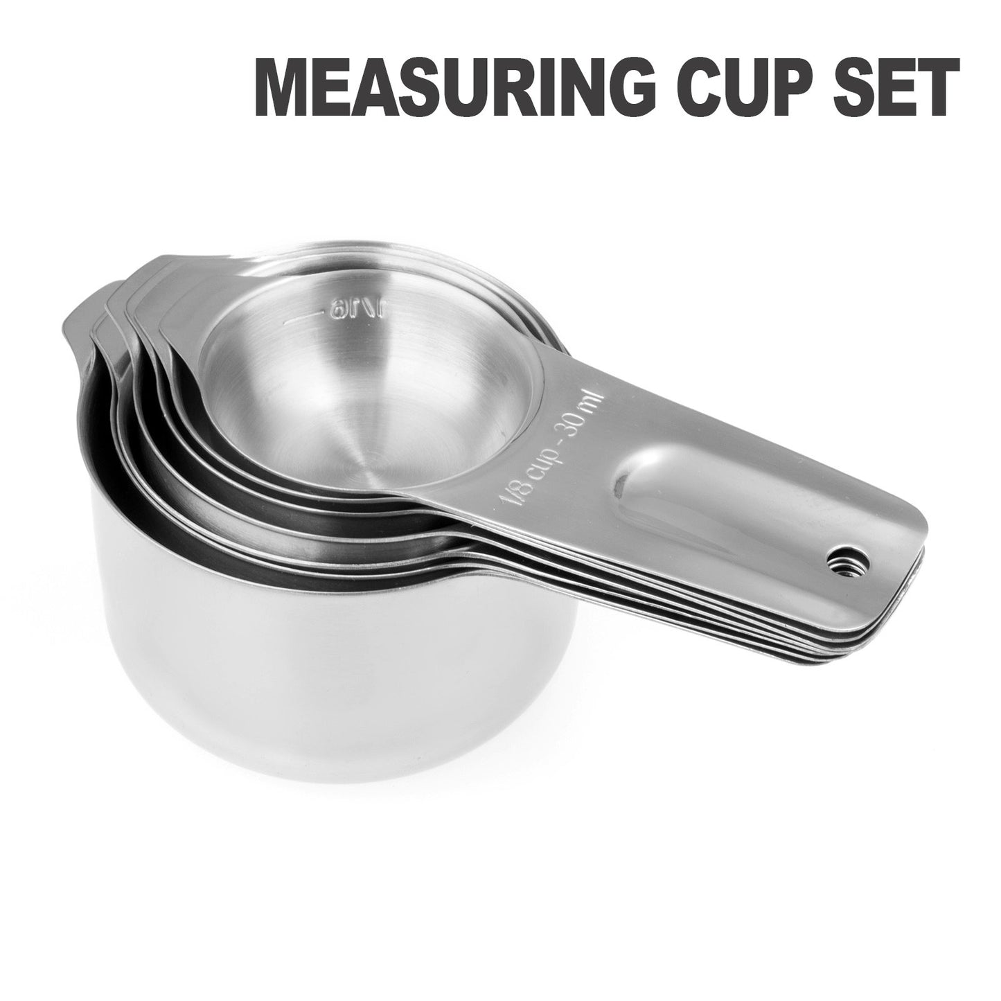 Microplastic-Free 18/8 Stainless Steel Measuring Cups & Spoons Set, 13-Piece