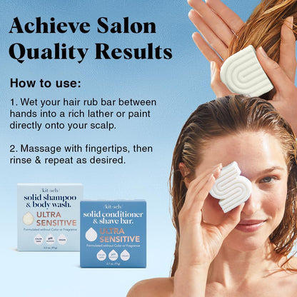 Fragrance-Free Shampoo, Body Wash & Conditioner Bar Set, Vegan – Kitsch Ultra Sensitive
