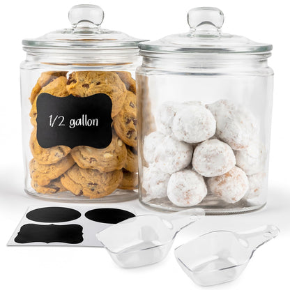 Plastic-Free Half-Gallon Glass Storage Jars, Glass Lids, 2-Pack – KooK