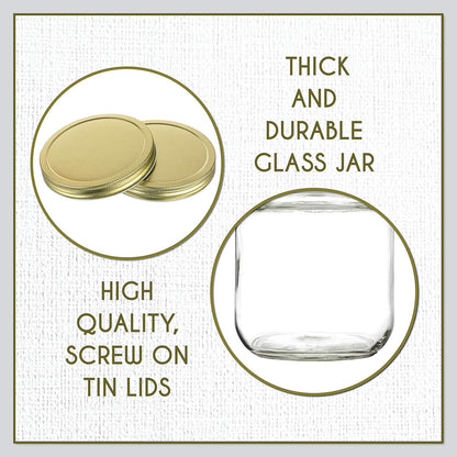 Half-Gallon Glass Mason Jars with Metal Lids, 2-Pack - Kitchentoolz