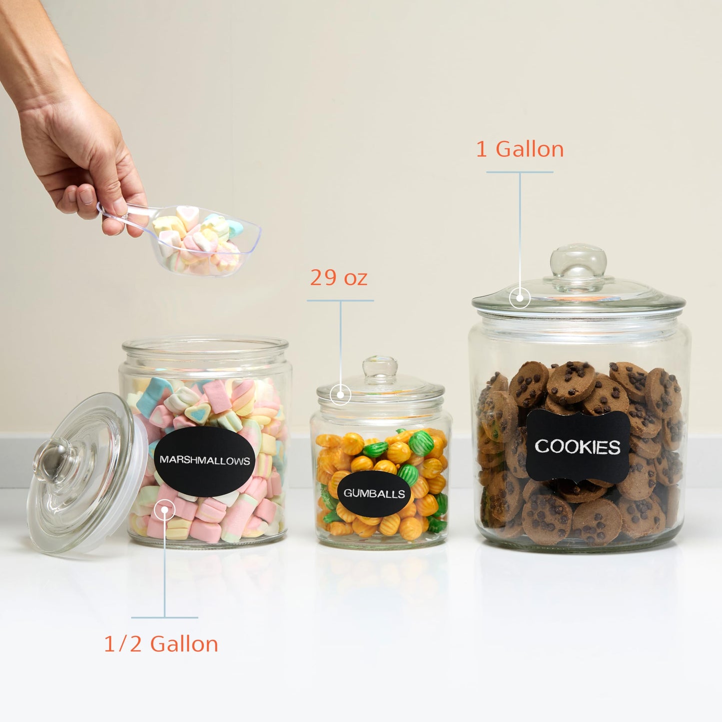 Plastic-Free Half-Gallon Glass Storage Jars, Glass Lids, 2-Pack – KooK