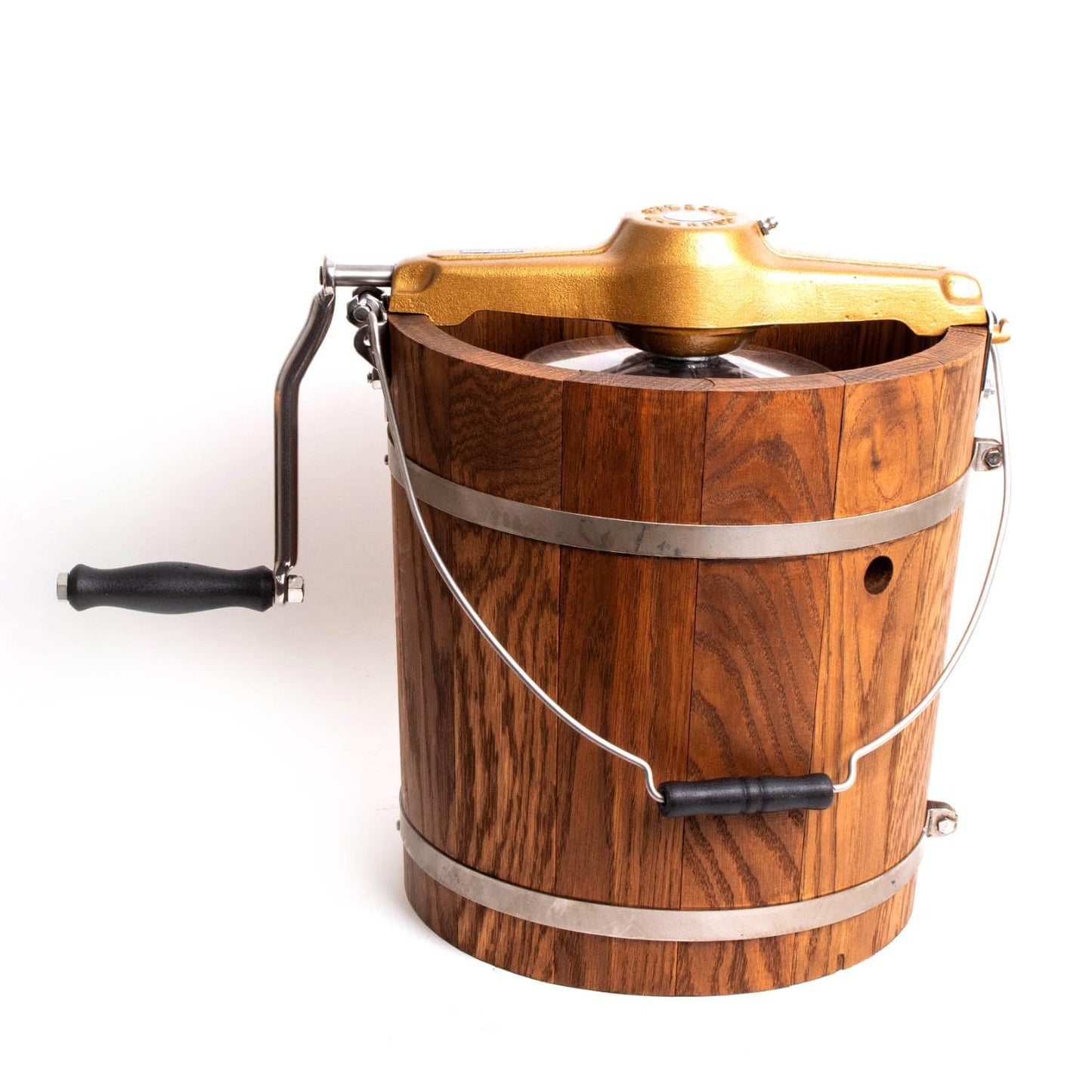 Microplastic-Free Hand-Crank Ice Cream Maker, Steel & Oak, 4-Qt – Lehman's