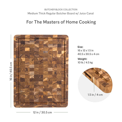 Non-Toxic Teak End-Grain Cutting Board, FSC-Certified – Teakhaus