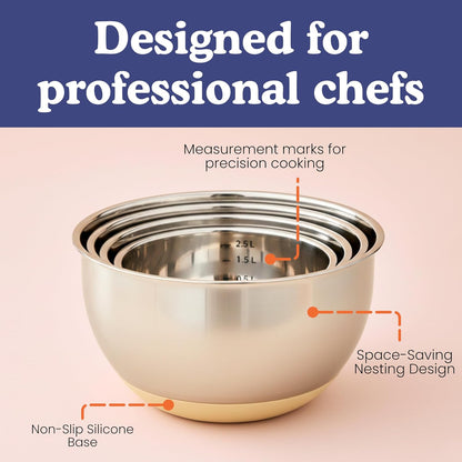 Non-Toxic Stainless Steel Mixing Bowls with Glass Lids, Plastic-Free – Ziruma