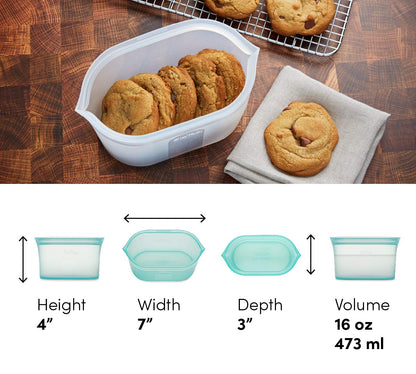 Reusable Silicone Bags, Stand-Up Zip Seal, 2-Bag Set - Zip Top