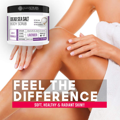 Fragrance-Free Dead Sea Salt Body Scrub, Organic Oils – pureSCRUBS Unscented