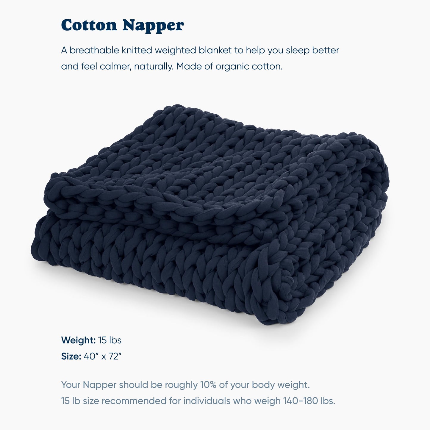 Toxin-Free Sleep: Bearaby Organic Cotton 100% Hand-Knit Weighted Blanket, Non-Toxic