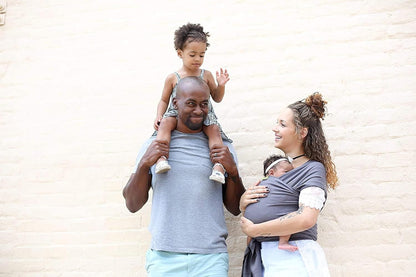 Boba Organic Baby Wrap Carrier: Soft Dark Grey Cotton Sling