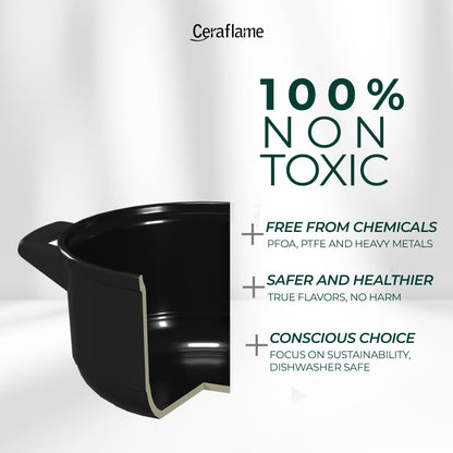 Non-Toxic 100% Pure Ceramic Cookware, No Coating or Metal – Ceraflame