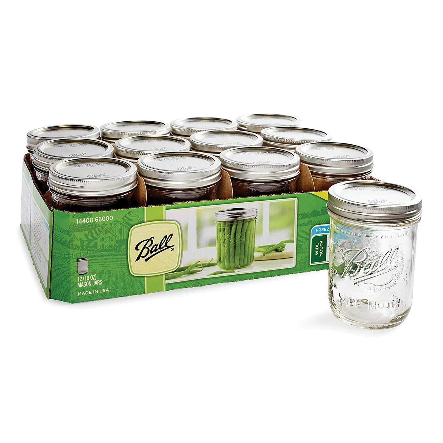 Quilted Glass Jelly Jars, 8 oz, BPA-Free, 12-Count - Ball